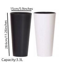 (White, 28.6cm) Planter Plant Pot Flowerpot Tubus Outdoor Garden Balcony Indoor Modern Tall
