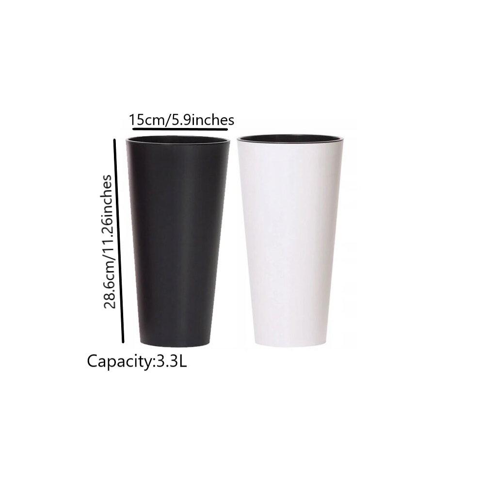 Prosperplast (, 28.6Cm) Planter Plant Pot Flowerpot Tubus Outdoor Garden Balcony Indoor Modern Tall White