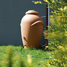 (Brick, 360 L) Rainwater Tank Water Butt Plastic Container Garden Storage Barrel 210L 360L 440L