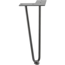 (30.4cm - 12", 2 Prong (12mm)) 4x Hairpin Legs Hair Pin Legs Set for Furniture Bench Desk Table Metal Steel DIY