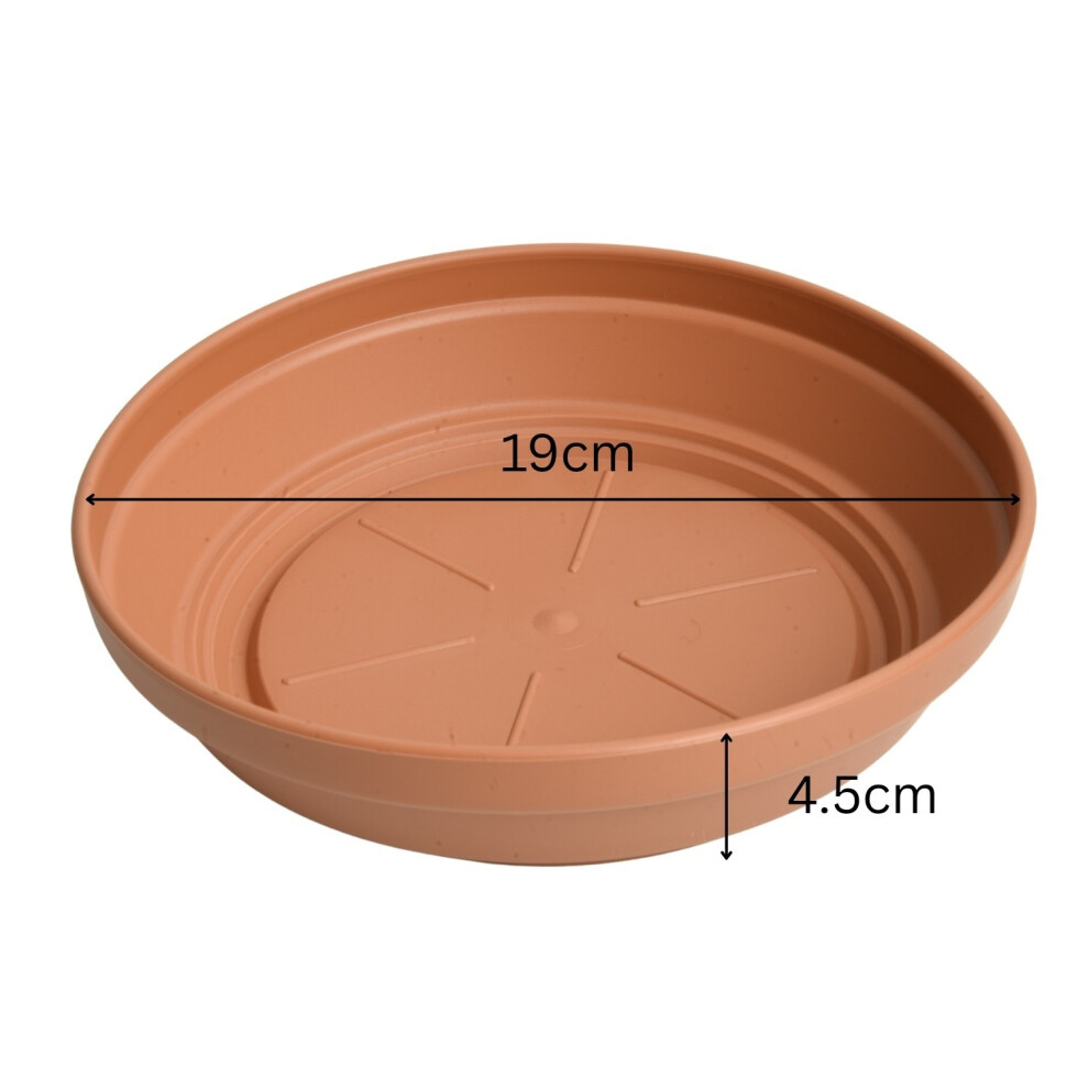 Prosperplast (19Cm) Plant Pot Saucer Deep Tray Round Terracotta Plastic Water Drip Base Strong Matt