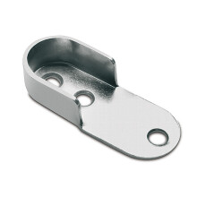 (10 pcs) Wardrobe End Supports Brackets for Oval Hanging Rails Steel Chrome Hange 30x15mm