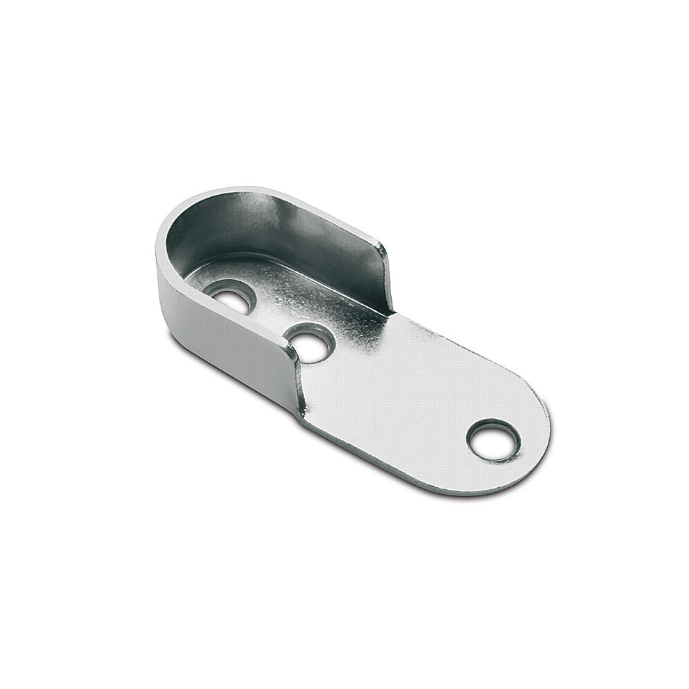 Gtv (10 Pcs) Wardrobe End Supports Brackets For Oval Hanging Rails Steel Chrome Hange 30X15mm