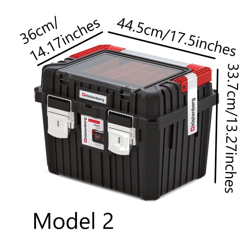(Model 2) Plastic Tool Box Chest Set Handle Tray Compartment Diy Storage Toolbox Lockable 5056697230928