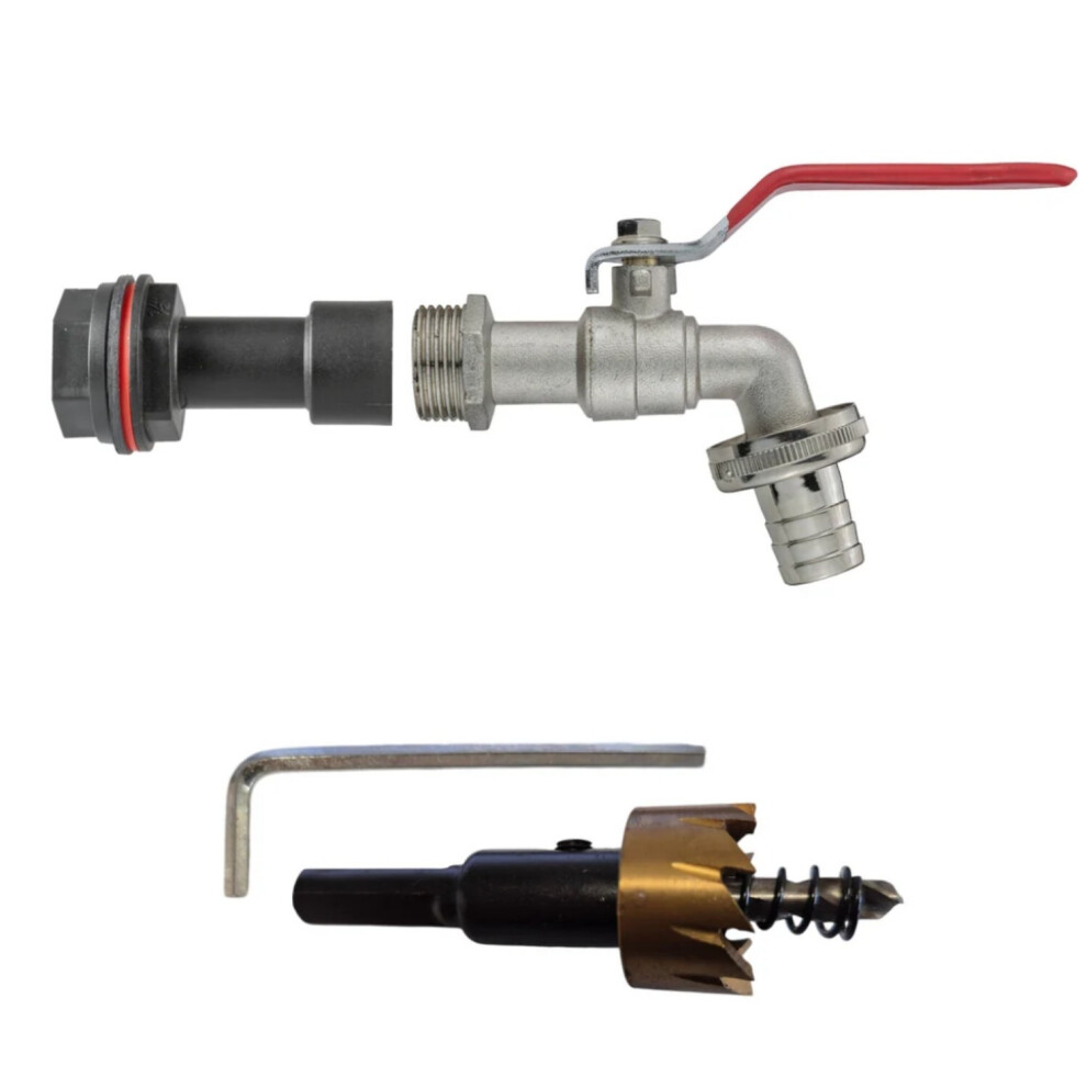 (1/2", Lever tap (Barbed)) Water Butt Tap Kit Long Extension Spacer Kit Outlet Solid Lever Bib Hosepipes-image-OPC-PTWNN2R-NEW