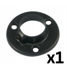 (1pcs) Wardrobe End Supports Brackets for Round Hanging Rails Steel Black Hanger 25mm