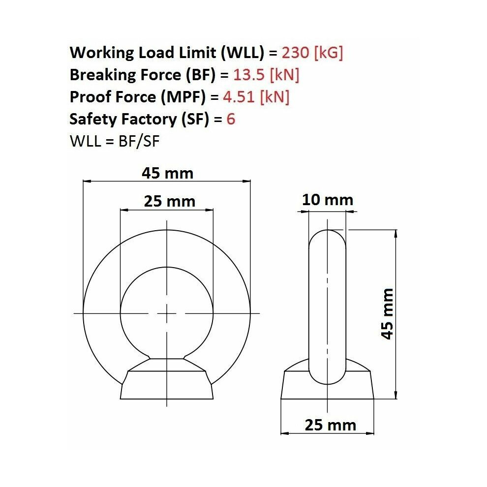 (M10) Lifting Eye Nuts Nut Bolt Galvanised Female M6 M8 M10 M12 M16 M20 Best Price 7427037827814