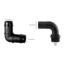 (25mm - 3/4"BSPM, Elbow) Flexible Pond Hose Pipe Fitting T/Bend/Straight/Tap/Valve/Tee/Elbow/Flow Control