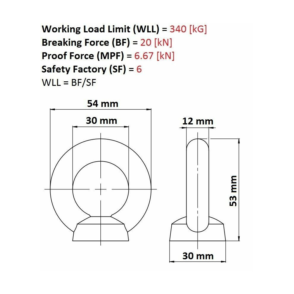 (M12) Lifting Eye Nuts Nut Bolt Galvanised Female M6 M8 M10 M12 M16 M20 Best Price 7427037827821