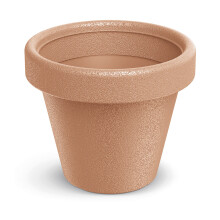 (Terracotta, 23.8cm X 21,4cm) Round Plant Pot Plastic Origina Garden Patio Planter Textured 4 Sizes 4 Colours