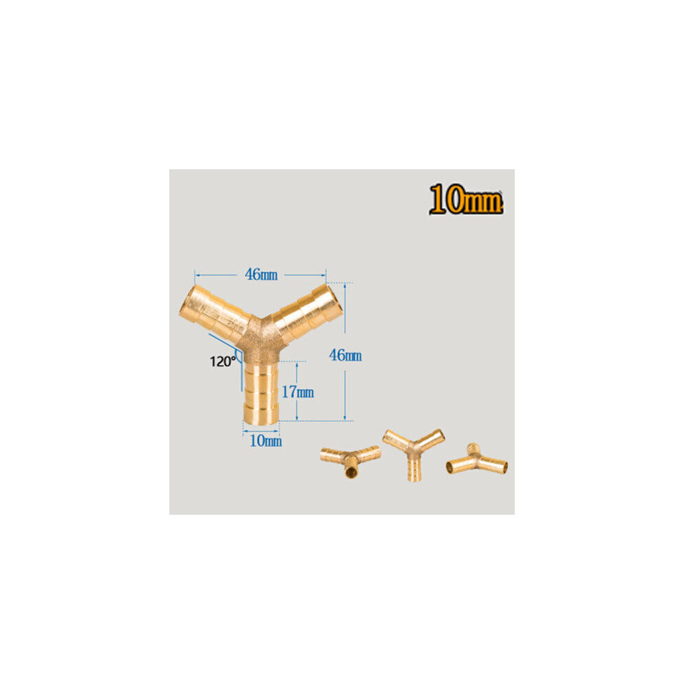 (Y Piece 10Mm) Brass T Y Joiner Various Piece Fuel Hose Gas Joiner Tee Connector (Various Size) 5056697211101