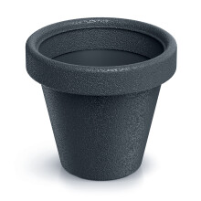 (Anthracite, 23.8cm X 21,4cm) Round Plant Pot Plastic Origina Garden Patio Planter Textured 4 Sizes 4 Colours
