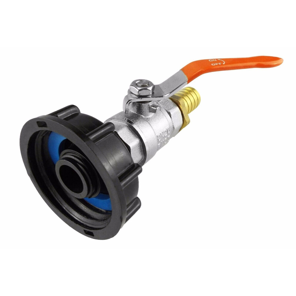 (Full flow valve (3/4" Barb)) IBC S60x6 water tank threaded outlet connection adaptor a range of tap fittings-image-OPC-PTWNPW5-NEW