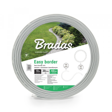 (20m + 40 Pegs, 40mm Light Grey) FLEXIBLE GARDEN BORDER GRASS LAWN PATH EDGING WITH PLASTIC PEGS 10 - 50 Metre