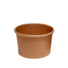 (8oz, 100) Disposable Soup Ice Cream Container Round Deli Food Lids Heavy Duty Bowl Paper