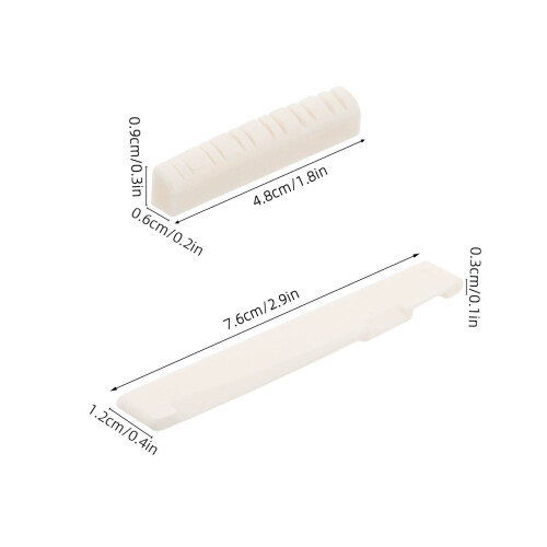 2Pcs Durable White Bone Guitar Nut and Saddle for Acoustic Guitar 1