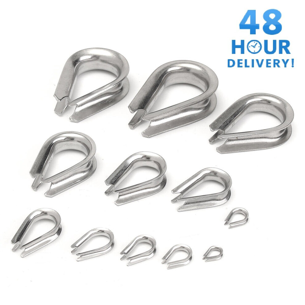 (6Mm, 20) Galvanised Thimble Thimbles Wire Cable Rope Cable Clips Clamps 2Mm - 6Mm 5056697290250