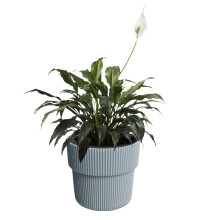 (Light grey, W39cm x H37cm) Flower Pot Planter Flowerpot Textured with Insert Indoor Outdoor Modern Elegant