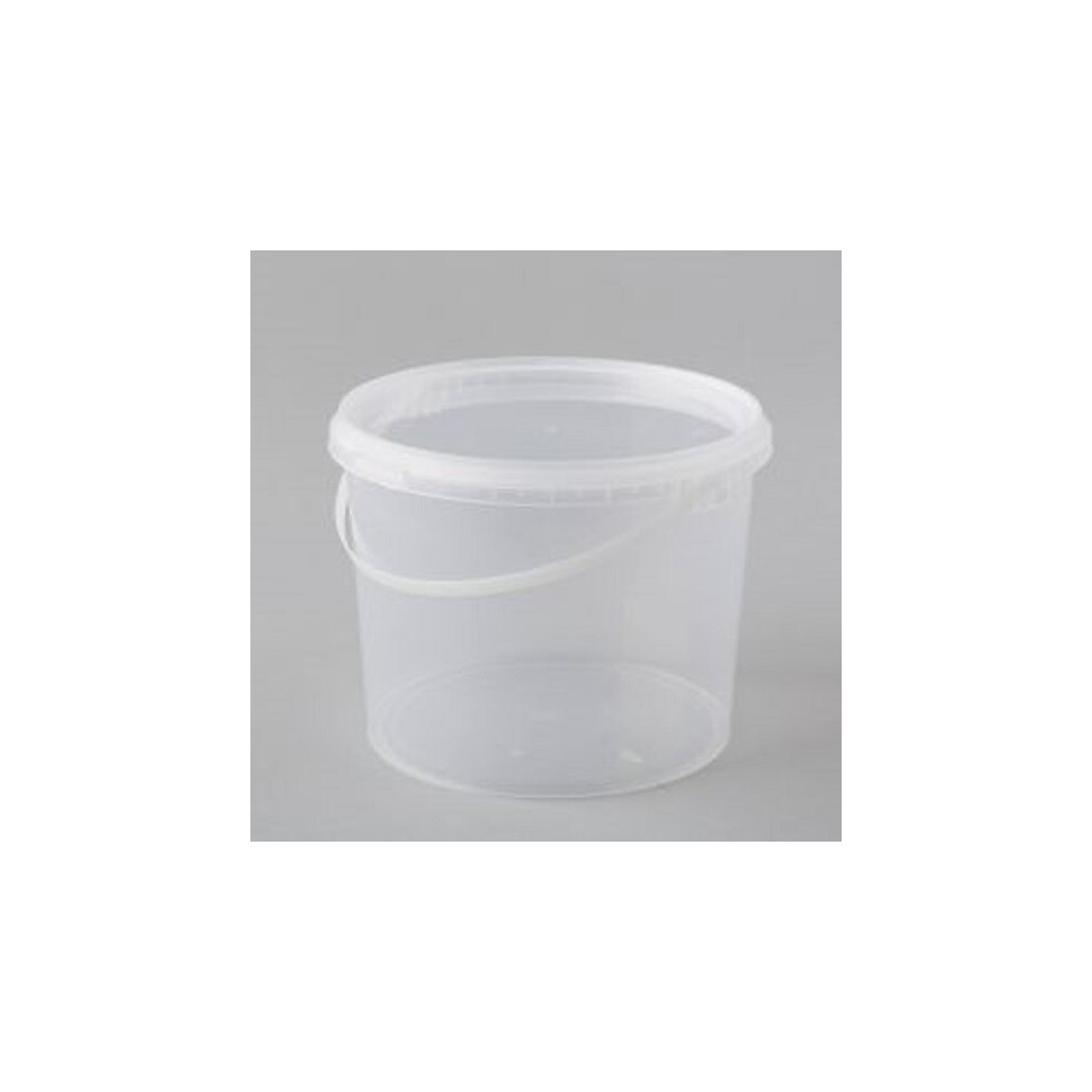 (BucketW_3L_x5) Plastic Buckets Tubs White Transparent Tamper Evident Lids 0.5L 1L 3L 5L 10L 25L-image-OPC-PTWNM99-NEW
