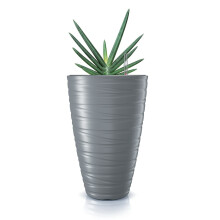(Light grey) Round Tall Plant Pot Elegant Large Flower Indoor Outdoor Garden Planters Maze