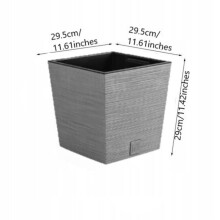(Concrete, 250mm - 10") Square FURU Style Look Planter Tall Flower Plant Pot Indoor Outdoor Garden Decor