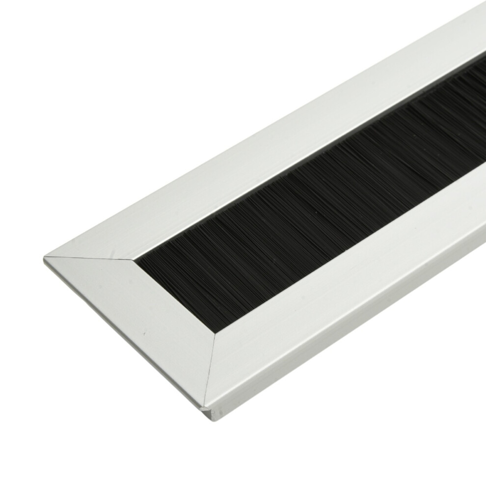 Gtv (Aluminium, 51Mmx450mm) Worktop Hole Cable Cover Grommet Rectangle Furniture Pc Tidy Passage Tv Cable