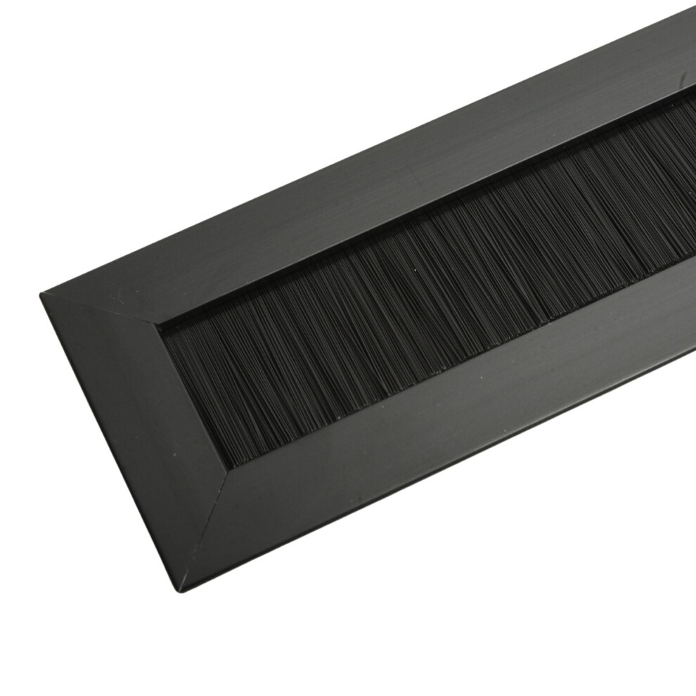 Gtv (, 51Mmx450mm) Worktop Hole Cable Cover Grommet Rectangle Furniture Pc Tidy Passage Tv Cable Black