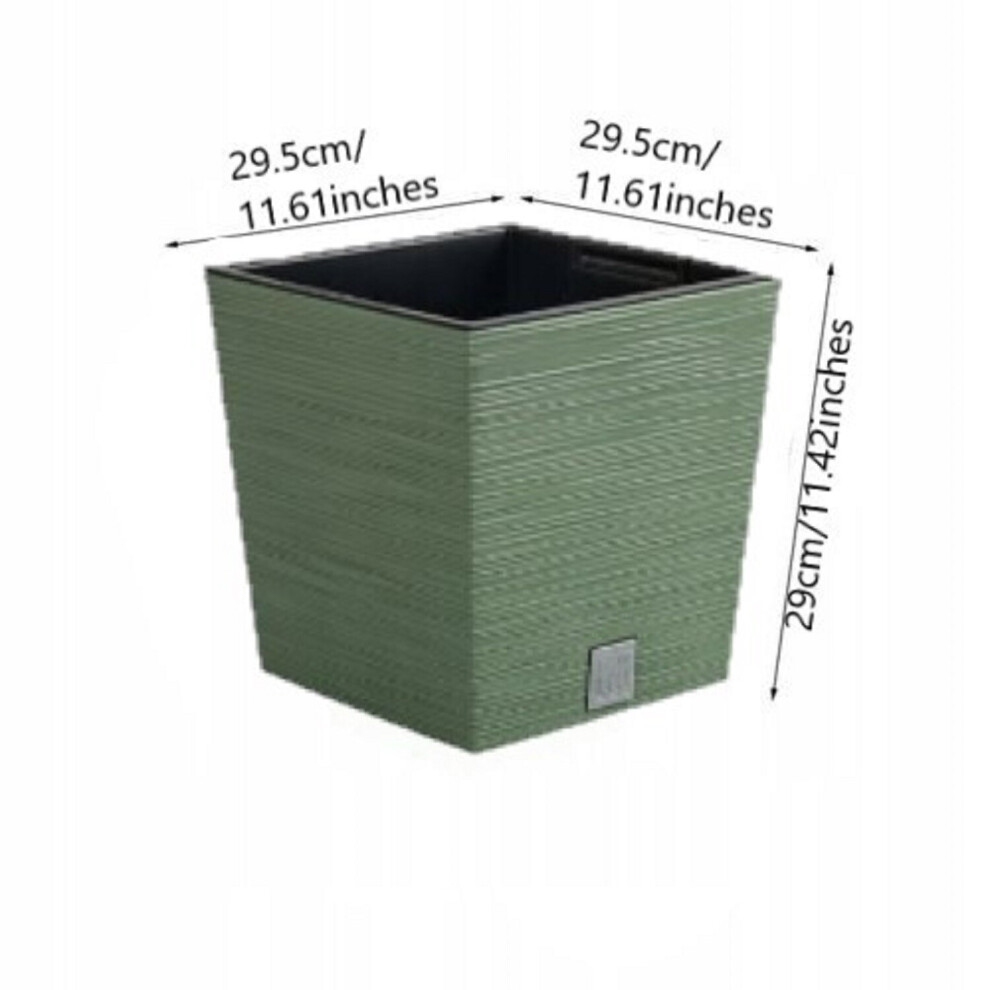 Photos - Plant Stand Prosperplast Square FURU Style Look Planter Tall Flower Plant Pot Indoor Outdoor Garden Decor (Earth green, 250mm - 10")