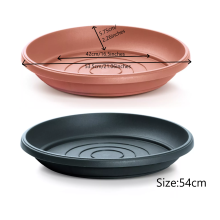 (Anthracite, 54cm ) Round Plastic Water Plant Pot Saucer Trays Terracotta Anthracite 13sizes 9-54cm