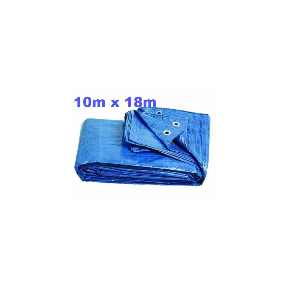 (10 X 18M) Tarpaulin Tarp Sheet Cover Blue Waterproof Ground Camping Multipurpose Furniture 5056697298683