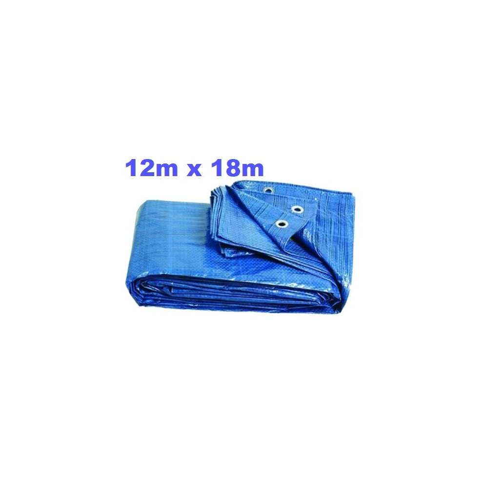 (12 X 18M) Tarpaulin Tarp Sheet Cover Blue Waterproof Ground Camping Multipurpose Furniture 5056697298690