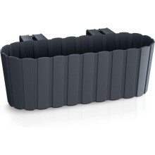 (Anthracite) Window Box Hook Flower Pot Planter 4 Colours Rustic Slat Farm House Design UK