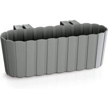 (Grey) Window Box Hook Flower Pot Planter 4 Colours Rustic Slat Farm House Design UK
