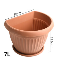 (7L (D30cm H23.3cm)) Terracotta Wall Flower Pot Planter Plastic Outdoor Indoor Hanging Fence Basket