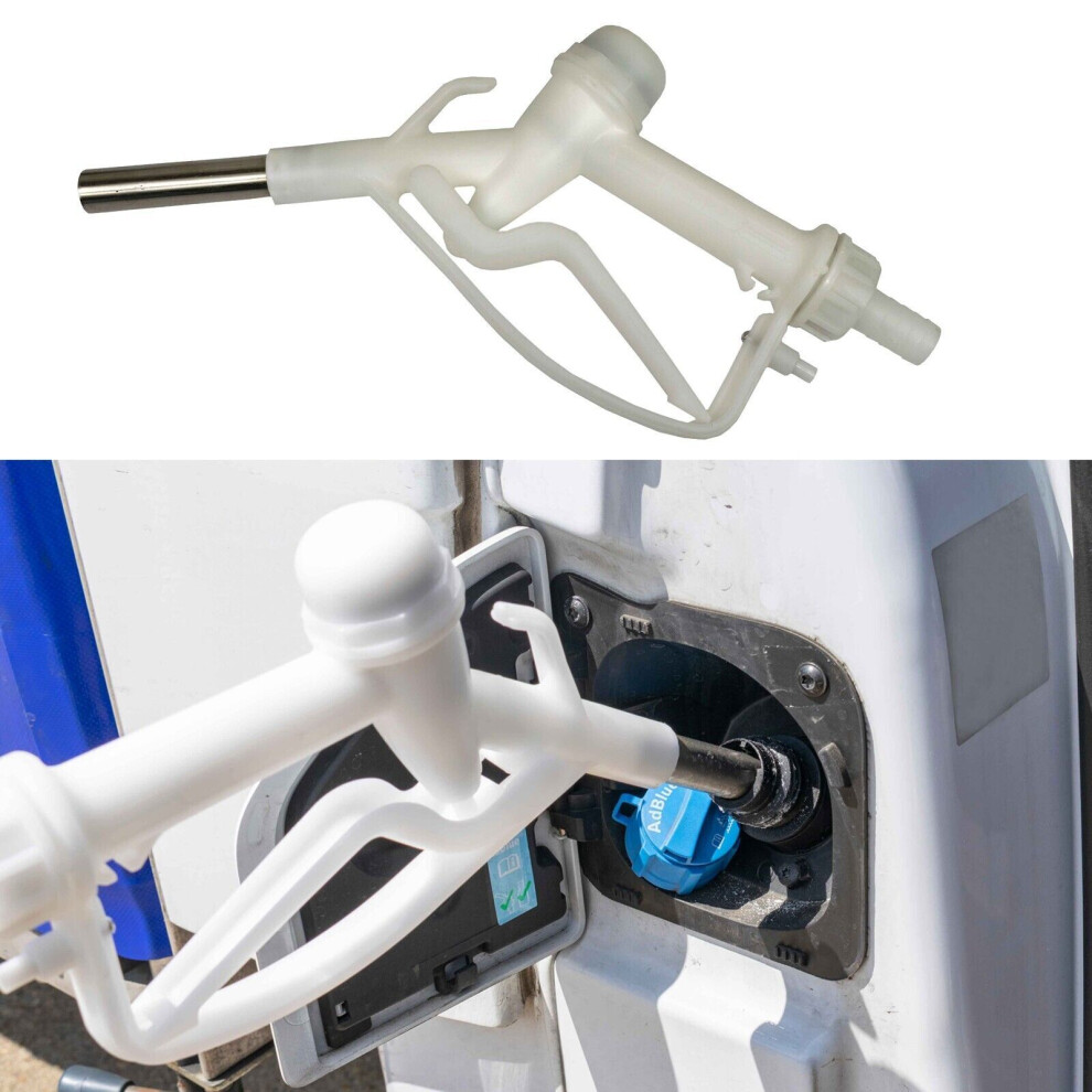 ( Gun 3/4" Inlet / Metal 19Mm Outlet) Ibc Fuel Delivery 25Mm Nozzle Trigger Diesel Oil Water Petrol Tank Adapt Adblue White 5056697222022