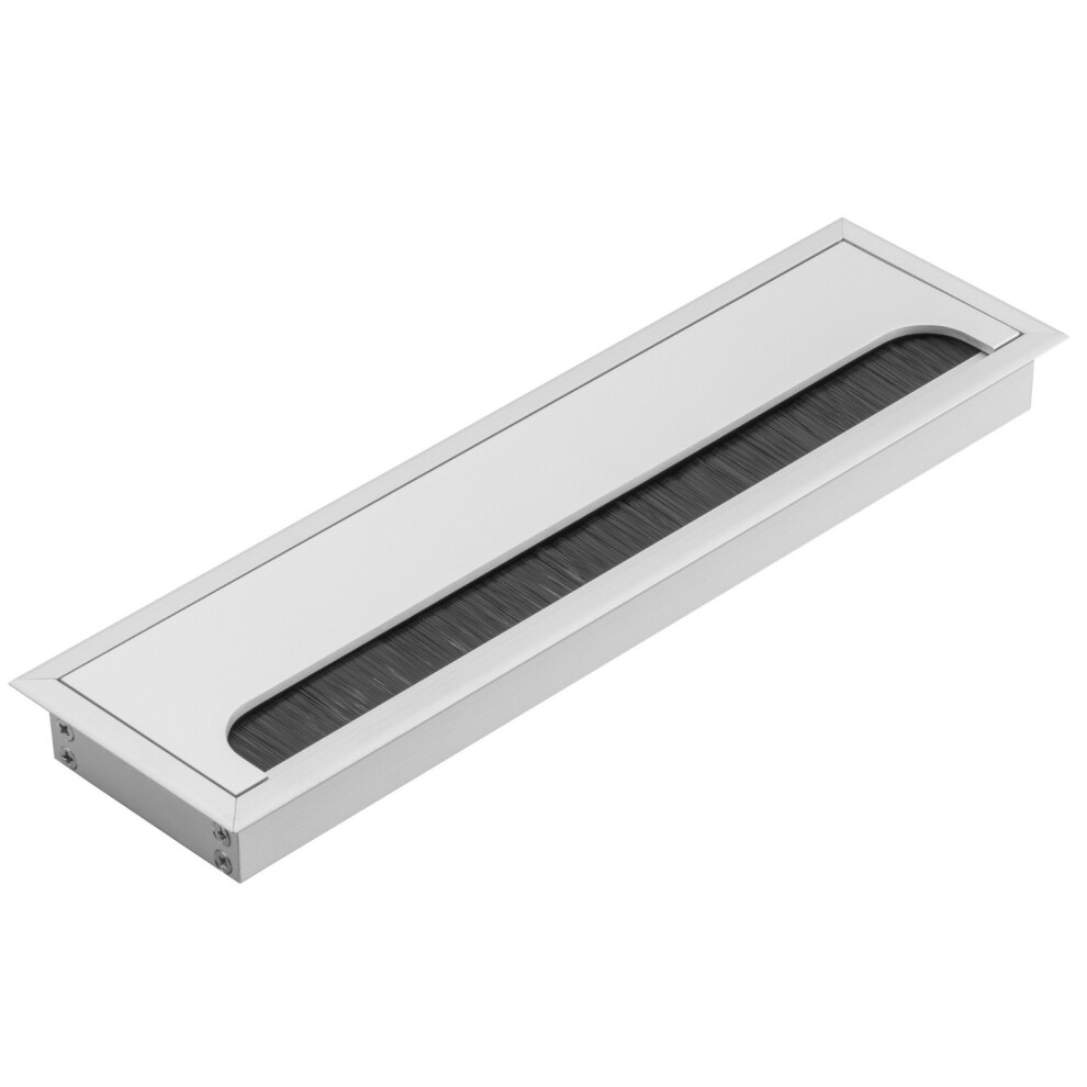 Gtv (, 80Mm X 280Mm) Worktop Hole Cable Cover Grommet Rectangle Furniture Tv Cable Pc Tidy Passage Black