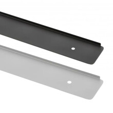 (Black, End Cap - Right End) Kitchen Worktop Trim Strip Edge End Cap Straight Joiner Corner 38mm Black Silver