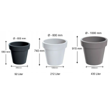 (White, Medium (212 litres)) Big Plant Tree Pots Extra Large HUGE Indoor Outdoor Planter Garden Massive 430L