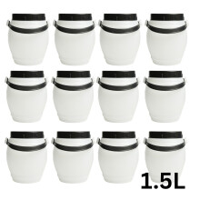 (12x 1.5L Handle Barrel) PLASTIC STORAGE JARS HDPE | SCREW TOP | FOOD CONTAINERS | VARIOUS SIZES BPA FREE