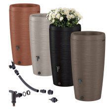 (Brownie) Rainwater Tank Water Butt Plastic Rain Collector Container 240L + connection Kit