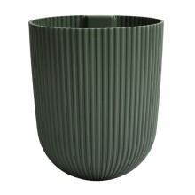 (Pine Green) Wall Mounted Flower Pot Planter Plastic Hanging Basket Grooved Texture