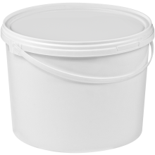 (BucketW_10L_x50) Plastic Buckets Tubs White Transparent Tamper Evident Lids 0.5L 1L 3L 5L 10L 25L
