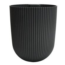 (Carbon) Wall Mounted Flower Pot Planter Plastic Hanging Basket Grooved Texture