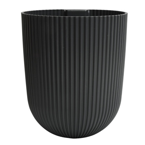 Prosperplast (Carbon) Wall Mounted Flower Pot Planter Plastic Hanging Basket Grooved Texture
