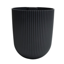 (Anthracite) Wall Mounted Flower Pot Planter Plastic Hanging Basket Grooved Texture