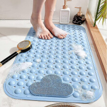 Non Slip Bath Mat Shower Mats with Feet Massage, Eco-friendly Pvc Anti Mould Bathroom Bathtub Mat Floor Massage Bathroom Mat with Suction Cups & Drain