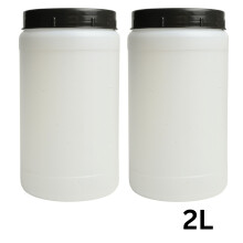 (2x 2L Round Barrel) PLASTIC STORAGE JARS HDPE | SCREW TOP | FOOD CONTAINERS | VARIOUS SIZES BPA FREE