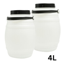 (2x 4L Handle Barrel) PLASTIC STORAGE JARS HDPE | SCREW TOP | FOOD CONTAINERS | VARIOUS SIZES BPA FREE