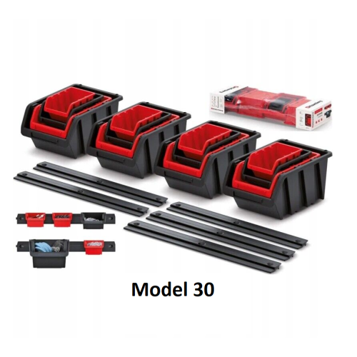 Prosperplast (Model 30) WALL MOUNTED TOOL PEG BOARD SET GARAGE STORAGE BINS WORKSHOP RACK SHED ORGANISER