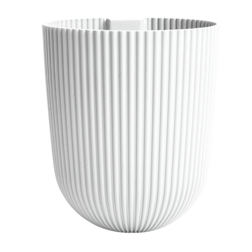 Prosperplast (White) Wall Mounted Flower Pot Planter Plastic Hanging Basket Grooved Texture